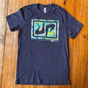 Dude Perfect Bella Canvas Heather Navy Graphic Tee